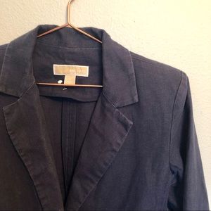 Michael Kors Navy Linen Blazer